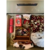 Image 1 : Vintage Holiday Decorations Including 1980s Ornaments, Linens, and Basket