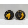 Chalk Birds, Yellow Feathered With Gold Coloured Branches
