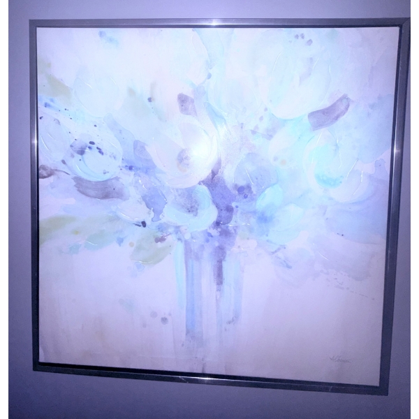 Framed Abstract Watercolor Artwork Signed Albena