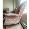 Image 6 : Art Nouveau Mahogany Couch With Carved Floral Accents 79 x 29 x 39H