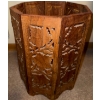 Image 5 : Solid Wood Hexagon Folding Table Hardwood Carved Six Sided Occasional or Side Table