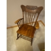 Image 2 : Vintage Carved Oak Rocking Chair with Cushions
