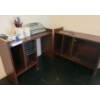 Image 4 : MDF L-Shaped Desk w Attached Storage & Office Supplies 50 l, 50 w,  49 1/2 h