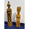 Image 1 : Carved Wooden Statues of Women; 18H, 14.5H