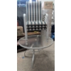Image 5 : Outdoor Patio Set with Circular Glass Table and 3 Stackable Chairs