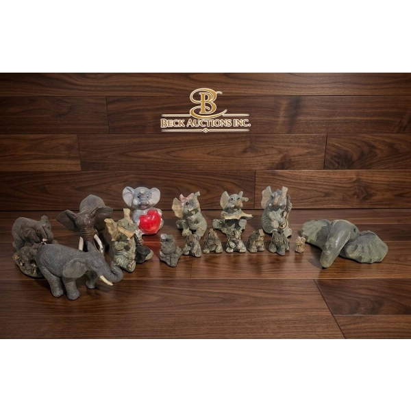 Elephant Figurines Made of Stone, Resin, and Ceramic