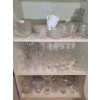 Image 1 : Contents of Shelves: Dinnerware, Drinkware, Vases: Lead Crystal w/ Hex Base 10 T and More!