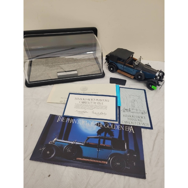 1929 Rolls Royce Phantom I Model with Display Case and Documentation