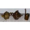 Image 1 : Pair of Brass Antique Decorative Chinese Teapots (5.5W) w/ Antique Brass Lighter 