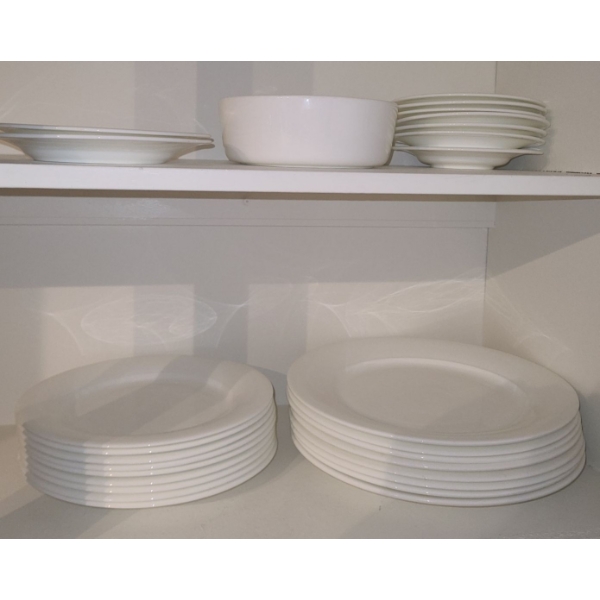 Royal Doulton "Fushion White" Dinnerware, Extra Mugs Not Pictured 