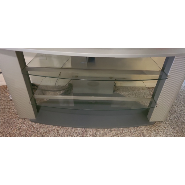 MDF TV Stand w/ Adjustable Glass Shelves 48 W, 20 D, 24 T 