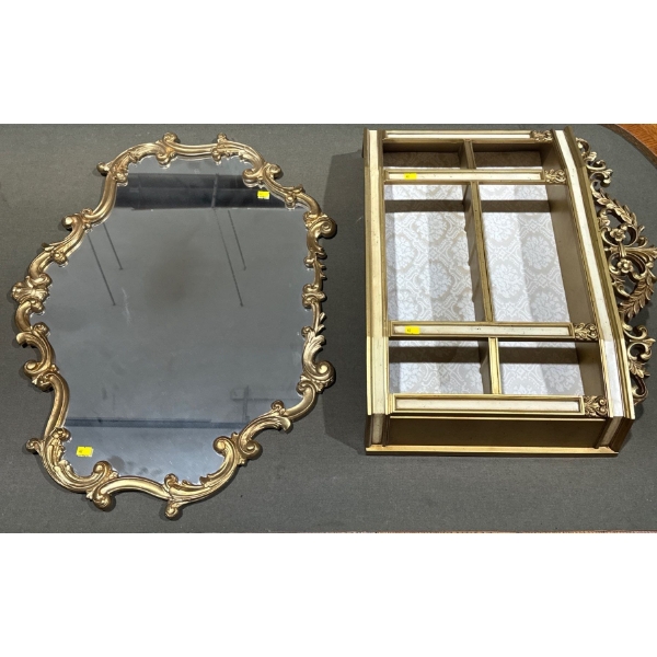 Collection of Hanging Wall Shelves & Matching Mirror 