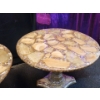 Image 5 : Sparkling Mexican Made Side Tables with Stone, Gold Flake and Resin- 24w x 17h