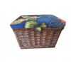Image 5 : Wicker Storage Baskets with Floral Cushioned Lids