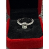 Image 2 : 2ct GRA Certified Brilliant Cut Moissanite with 16 Round Cut CZ's set in 925 Silver Ring