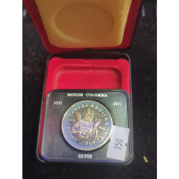 1971 Centennial of British Columbia Silver 50% Dollar 23.32g