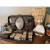 Image 2 : Antique men’s grooming kit with small wooden jewellery box contain cuff, links, vintage watch and ot