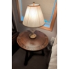 Image 7 : Hand Carved Walnut Wood Antique Canadian Heirloom Side Table From Fairmont Hotel and Waterford Lamp