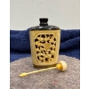 Image 3 : Wooden Carved Snuff Bottle with Spoon 3H