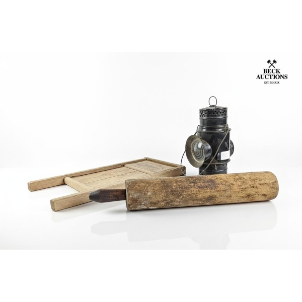  Collection Of Vintage Household And Industrial Items, Canadian E.T. Wright Carriage Lantern. 