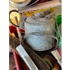 Image 5 : number of miscellaneous items, vintage gas cans, several funnels, vintage milk, jug, and vintage can