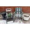 Image 1 : Rocking Lawn Chair Hose Reel Pedestal Garden Planter & More