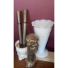 Image 2 : Hobnail Milk Glass Vase w/ Brushed Nickel S+P Shakers Scientific Calculator & more