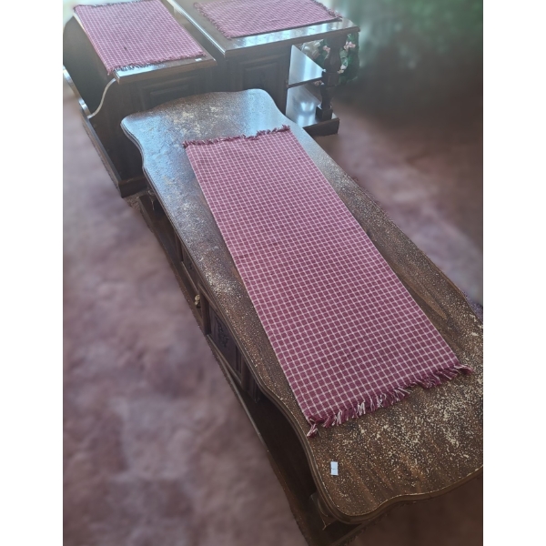 Coffee Table: 55 w, 21.5 d, 17 h ,End: 25 w, 25 d, 21 h and Magazine Holder Table:  25 w, 19 d, 20 h