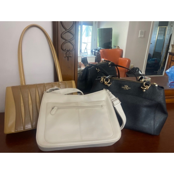 Three Gently Used Woman's Handbags/Purses/  Coach Bag- Black & More