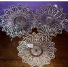 Image 1 : Trio of Federal Glass Petal Celestial Serving Dishes/Bowl- Clear Iridescent (12"tallx3)