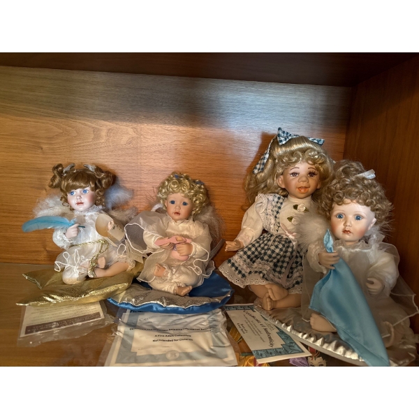 Porcelain Doll Collection, 4 Pcs 