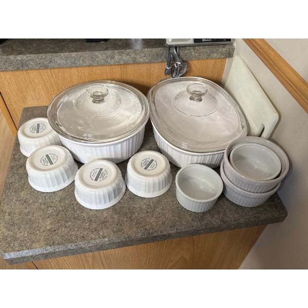 Corningware Casserole Dishes with & Lids Oven safe Ramicans 
