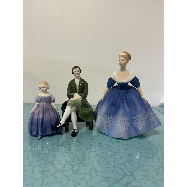 Royal Doulton "Marie", Royal Doulton "A Gentleman from Williamsburg", and Royal Doulton "Nina"