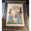 Image 2 :  Vintage Hand-painted Ancient Egyptian Papyrus, Signed ( 31.5 H x 22.5 W Before Frame ) 