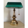 Image 4 : Brass Bankers Desk Lamp with Green Glass Shade