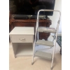 Image 1 : Mastercraft Three Step Step Stool & Small White End Table w/Drawer 16"x13"x24"tall