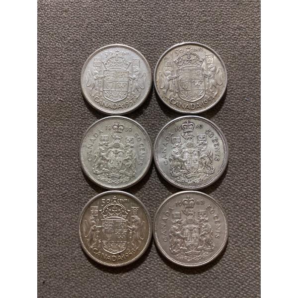 Canadian 50-cent Pieces 11.66 g Silver (.800)