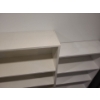 Image 5 : White MDF Utility Bookcases 24 w 9 d 59 1/2 h. Cubby 16 w 9 d 55 h. Wide Bookcase 36 1/2 w 11 d 55 h