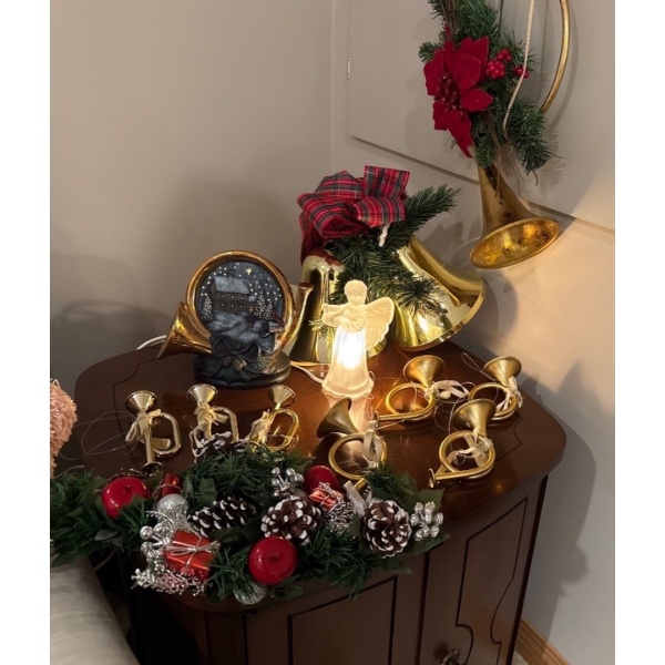 Mini Vintage Brass French Horn Christmas Ornaments and More 
