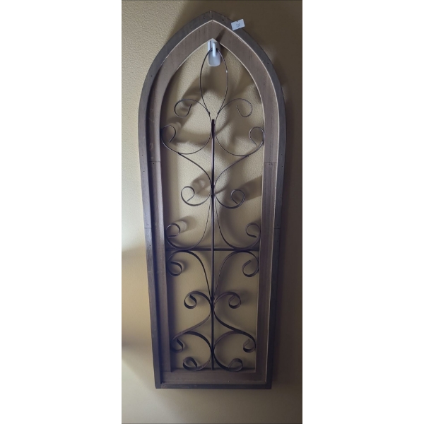 Decorative Metal Ornamentation Wall Plaque (32"T, 11"W) 