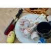 Image 6 : Ceramic Smurf 9 T, Bunny Salt/ Pepper Shakers, Dog Glasses Holder, Metal Plant Stand 14 T and More!
