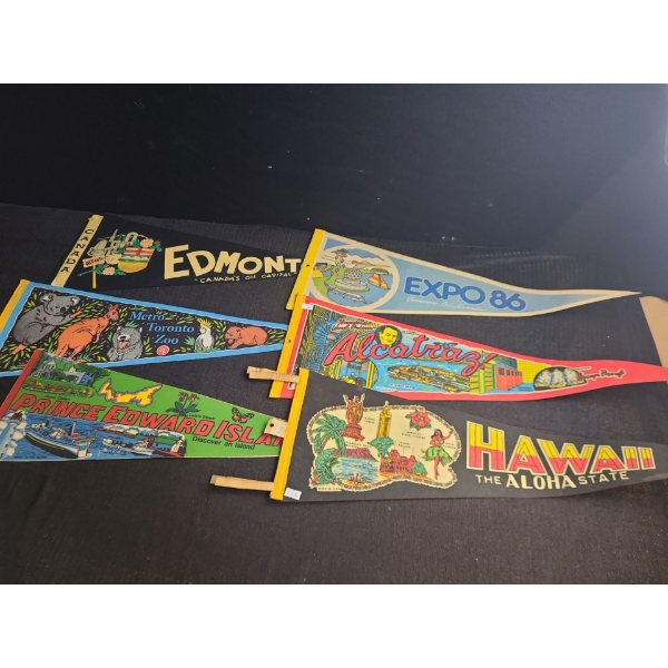 Pennants Including: Edmonton, Alcatraz, Hawaii and More!