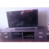 Image 3 : Dark Wood TV Stand With Storage Drawers and Open Shelving