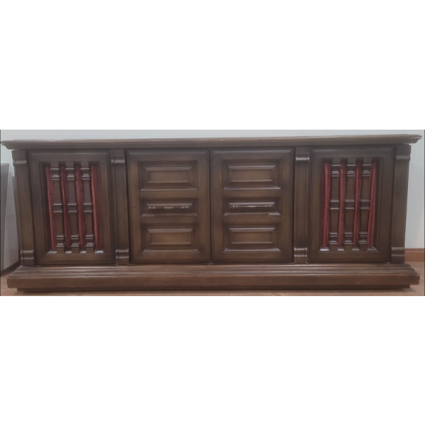 Antique Stereo Record Eight Track  Cabinet  Electrophonic Stereo  w/ Records & Eight Track Cassettes