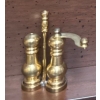 Image 4 : Mini Cut Crystal Tea Set w/ Brass Spinning Jenny & Spice Grinder 2"Tall