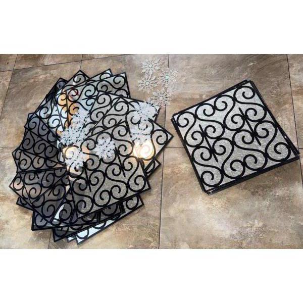 Large Stack Of Retro Mirror Panels 12x12 w/ Scattered Snowflake Winter Charms