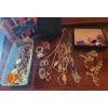 Image 1 : Costume Jewelry Lot with Necklaces, Brooches, and Accessories