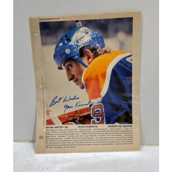 Magazine Page Signed by Wayne Gretzkey