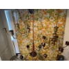 Image 3 : Collection of Chandeliers, Hanging Light Fixtures, and Painted Glass Lamp Shades