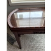 Image 2 : Lovely Wooden Side Table w/ Glass Top - 26W, 17T 